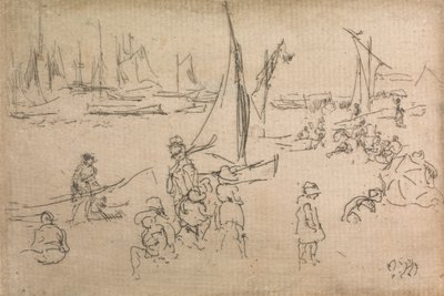 Portsmouth Children, z zestawu dwunastu akwafort zatytułowanych The Naval Review, 1887 autorstwa James Abbott McNeill Whistler