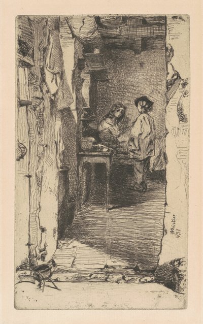 Zbieracze szmat, dzielnica Mouffetard, Paryż, 1858. autorstwa James Abbott McNeill Whistler