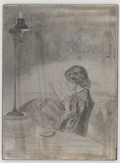 Czytanie przy lampie, 1858. autorstwa James Abbott McNeill Whistler