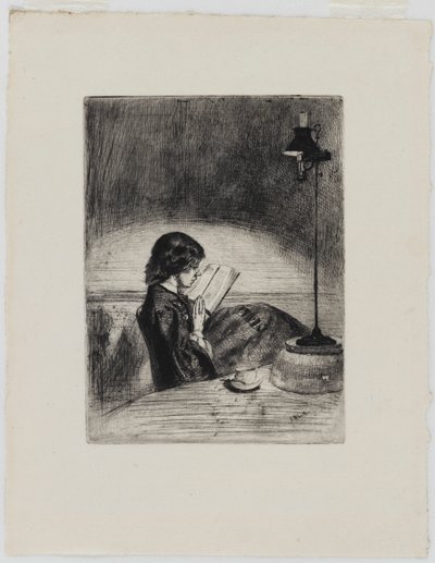 Czytanie przy lampie, 1858. autorstwa James Abbott McNeill Whistler