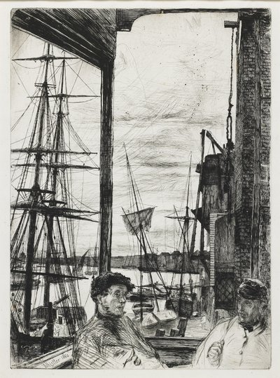 Rotherhithe z „szesnastu rycin przedstawiających sceny nad Tamizą i inne tematy” autorstwa James Abbott McNeill Whistler