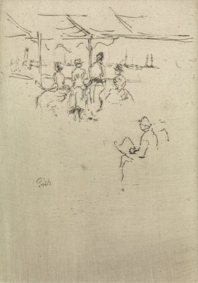 Ryde Pier, z zestawu dwunastu akwafort zatytułowanych The Naval Review, 1887 autorstwa James Abbott McNeill Whistler