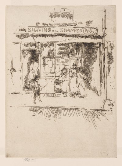 Golenie i mycie szamponem, ok. 1886-88 (akwaforta; tusz na papierze) autorstwa James Abbott McNeill Whistler