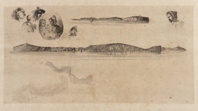 Szkice na tablicy pomiarowej wybrzeża, 1854. autorstwa James Abbott McNeill Whistler