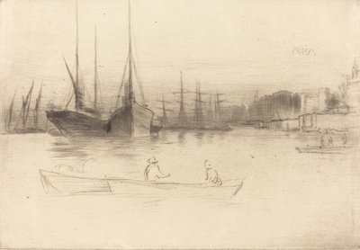 Parowce z wieży, 1875. autorstwa James Abbott McNeill Whistler