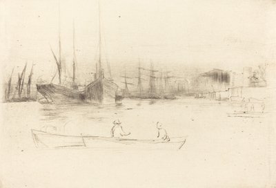 Parowce z wieży, 1875. autorstwa James Abbott McNeill Whistler