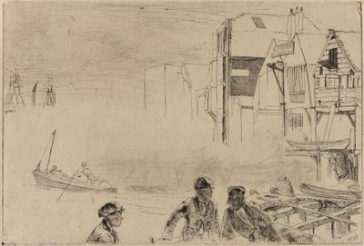 Stocznia łodzi Stevensa, 1859. autorstwa James Abbott McNeill Whistler
