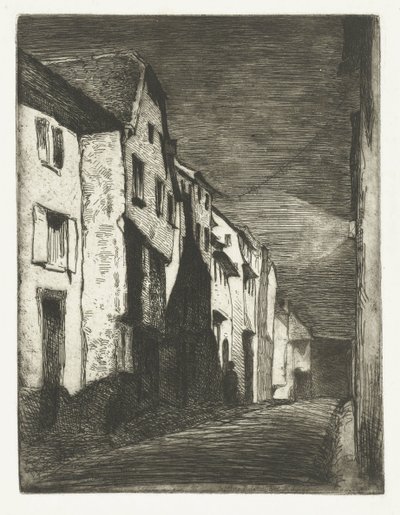 Straat w Saverne Ulica w Saverne Dwanaście rycin z natury (tytuł serii) autorstwa James Abbott McNeill Whistler