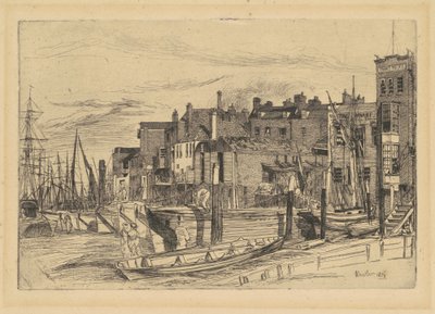 Policja w Tamizie, 1859. autorstwa James Abbott McNeill Whistler