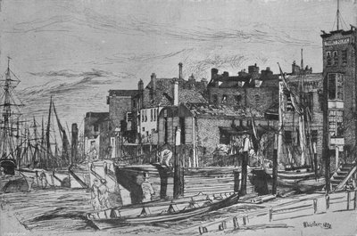 Thames Police dawniej nazywana Wapping Wharf, 1859, 1903 autorstwa James Abbott McNeill Whistler