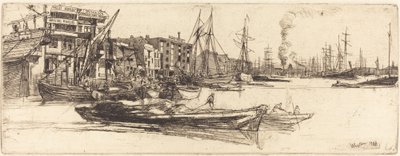 Magazyny Tamizy, 1859. autorstwa James Abbott McNeill Whistler