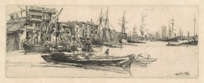 Magazyny Tamizy, 1859. autorstwa James Abbott McNeill Whistler