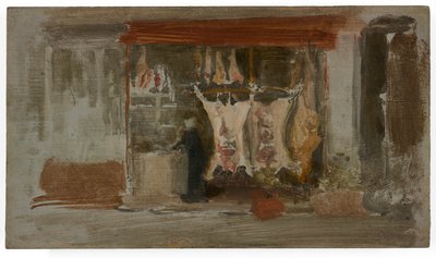 Sklep rzeźnika, ok. 1888-89 (olej na płycie drewnopodobnej) autorstwa James Abbott McNeill Whistler