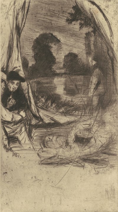 Obóz, 1861 opublikowany 1879. autorstwa James Abbott McNeill Whistler