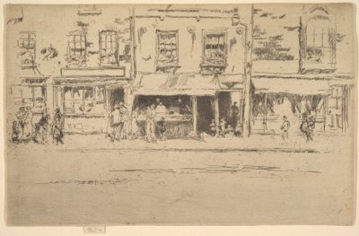 Sklep rybny, zajęty sklep rybny w Chelsea, Chelsea, 1886-87. autorstwa James Abbott McNeill Whistler
