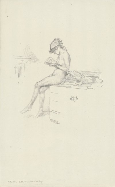 Mała naga modelka, czytanie autorstwa James Abbott McNeill Whistler