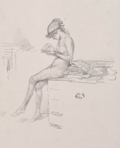 Mały nagi model czytania, 1890. autorstwa James Abbott McNeill Whistler