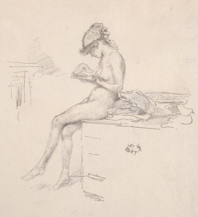 Mały nagi model czytania, 1890. autorstwa James Abbott McNeill Whistler