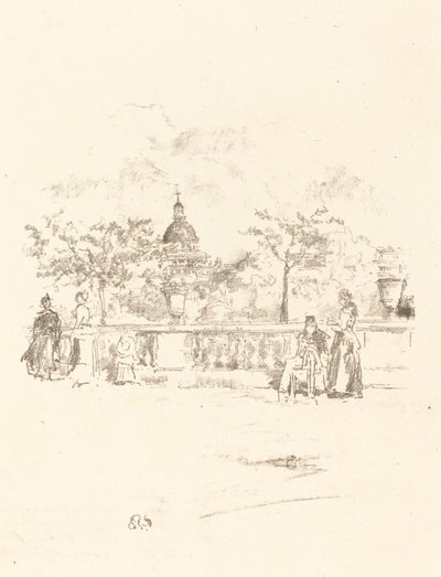 Panteon, z Tarasu Ogrodów Luksemburskich, 1893. autorstwa James Abbott McNeill Whistler