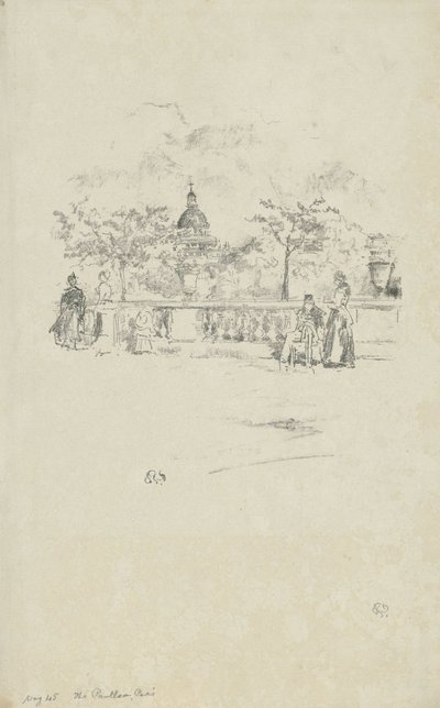 Panteon, z tarasu Ogrodu Luksemburskiego autorstwa James Abbott McNeill Whistler