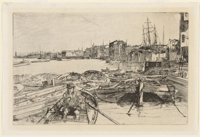 Basen portowy, z Szesnastu akwafort ze scenami nad Tamizą autorstwa James Abbott McNeill Whistler