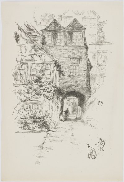 Dom Księdza, Rouen, 1894-95 (lit na papierze) autorstwa James Abbott McNeill Whistler
