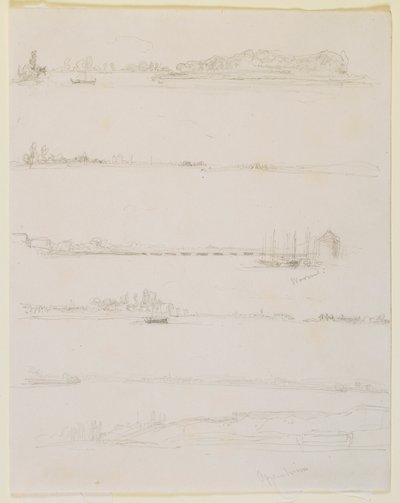 Ren , w pobliżu Wormacji i Oppeheim, 1858. autorstwa James Abbott McNeill Whistler