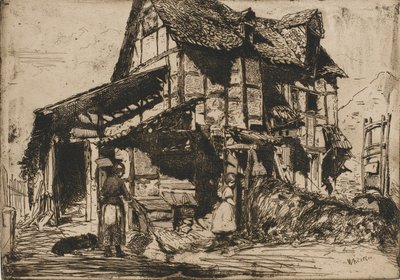 Niebezpieczna Kamienica. Jedna z dwunastu rycin z natury. Zestaw francuski, 1858. autorstwa James Abbott McNeill Whistler