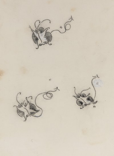 Trzy Whistler Butterflies (kredka i chińska biel na papierze litograficznym) autorstwa James Abbott McNeill Whistler