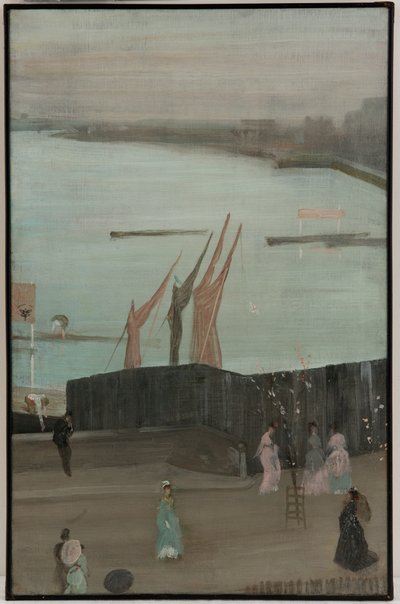 Wariacje w kolorze różowym i szarym: Chelsea autorstwa James Abbott McNeill Whistler