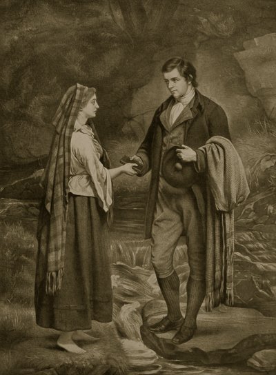 Zaręczyny Roberta Burnsa i Highland Mary, 1785, ilustracja z „Hutchinson