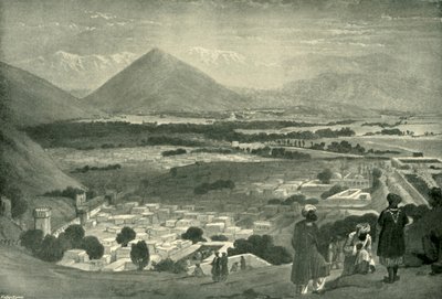Bala Hissar i miasto Kabul z górnej części Cytadeli, ok. 1842 r., 1901 r. autorstwa James Atkinson