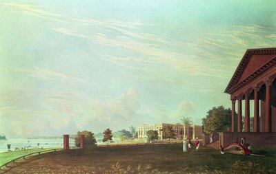 Barrackpore House, Kalkuta, grawerowane przez Roberta Havell, wyd. 1824 (grawerowanie) autorstwa James Baillie Fraser