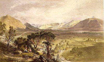 Bassenthwaite, z „Angielskiej Krainy Jezior” autorstwa James Baker (after) Pyne