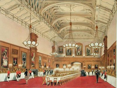 Galeria Waterloo, zamek Windsor, z wizytą cesarza Rosji autorstwa James Baker (after) Pyne