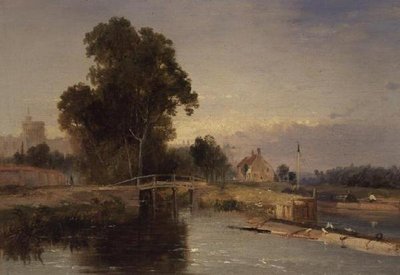Barka ze śluzą i Windsor Beyond autorstwa James Baker Pyne