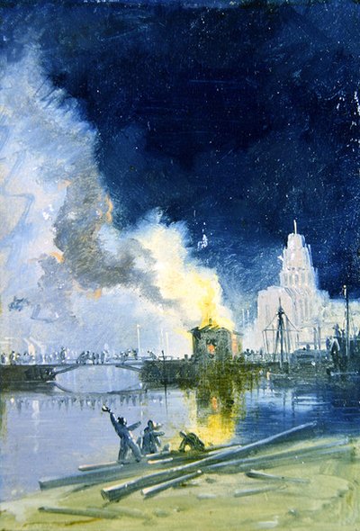 Płonący Bristol autorstwa James Baker Pyne