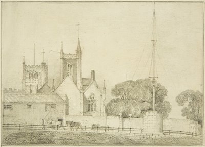 Kościół św. Augustyna (ołówek na papierze) autorstwa James Baker Pyne
