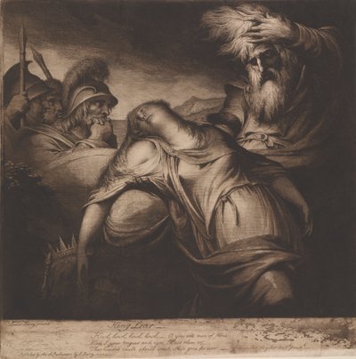 Król Lear i Kordelia, akt V, scena 10 autorstwa James Barry