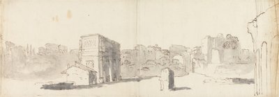 Rzym, widok na Łuk Konstantyna i inne ruiny autorstwa James Barry