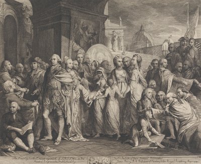 Królowa lub edukacja domowa w Windsorze (projekty ścian Wielkiej Sali Towarzystwa Zachęty Sztuki) autorstwa James Barry