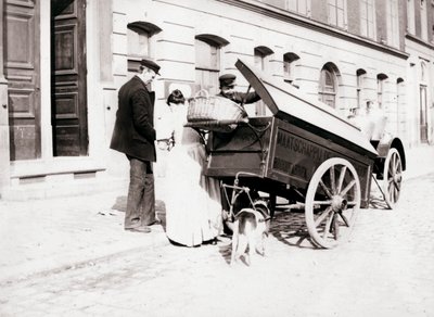Ludzie i powóz, Antwerpia, 1898 autorstwa James Batkin
