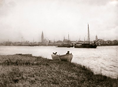 Łódź wiosłowa po kanale, Rotterdam, 1898 r. autorstwa James Batkin