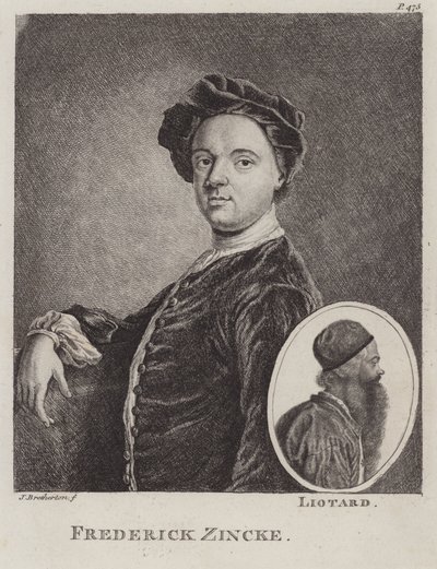 Christian Friedrich Zincke, niemiecki miniaturzysta (akwaforta) autorstwa James Bretherton