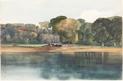 Krajobraz z drzewami i wodą. autorstwa James Bulwer