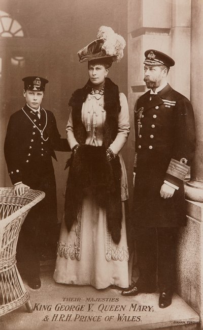 Król Jerzy V, królowa Maria i książę Walii autorstwa James Charles Dinham