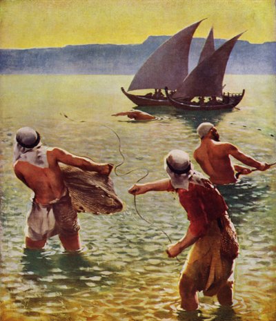 Łowienie ryb w Jeziorze Galilejskim autorstwa James Clark