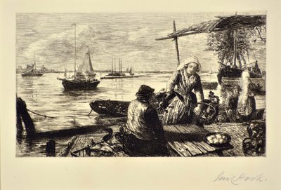 Łódź targowa, Holandia autorstwa James Clarke Hook