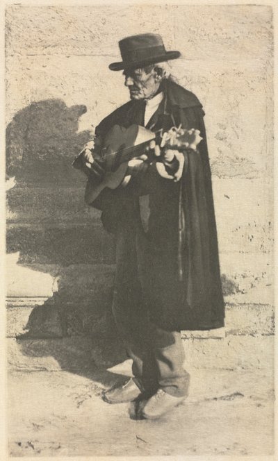 Praca z kamerą: niewidomy muzyk - Granada, 1914. autorstwa James Craig Annan