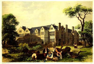Sawston Hall, Cambridgeshire, 1848 r. autorstwa James Dafforne
